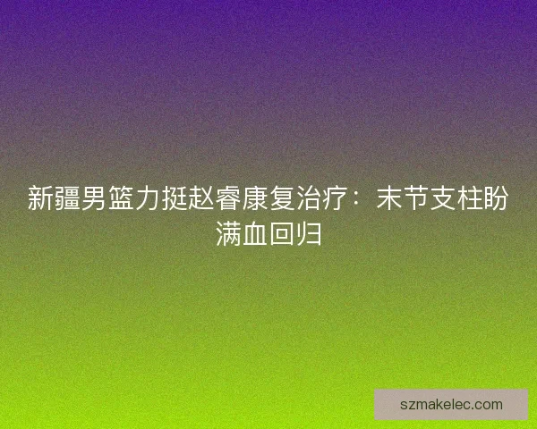 新疆男篮力挺赵睿康复治疗：末节支柱盼满血回归