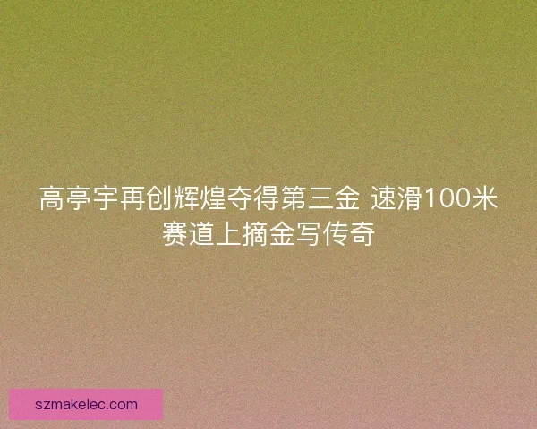 高亭宇再创辉煌夺得第三金 速滑100米赛道上摘金写传奇